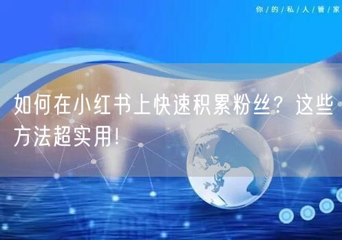 如何在小红书上快速积累粉丝？这些方法超实