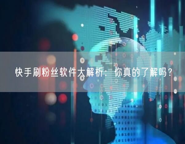 快手刷粉丝软件大解析：你真的了解吗？