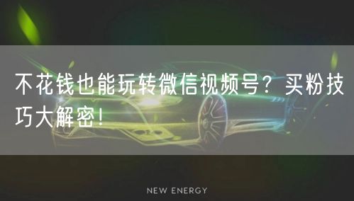 不花钱也能玩转微信视频号？买粉技巧大解密