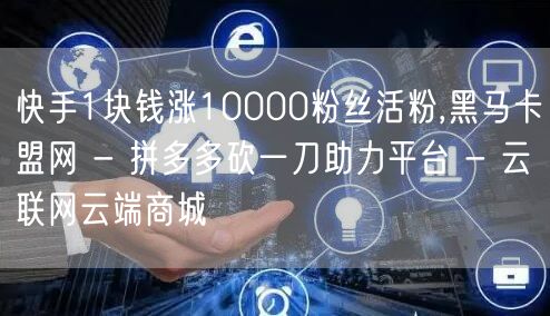 快手1块钱涨10000粉丝活粉,黑马卡盟